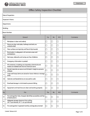 Office Safety Inspection Checklist