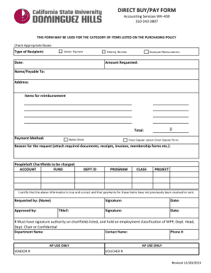Vendor Payment Request Form