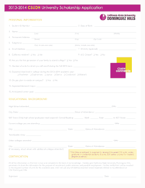 CSUDH University Scholarship Application