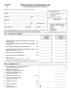 North Carolina Alternative Fuel Tax Return