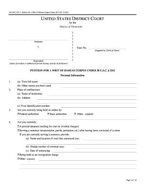 Postmaster ksa examples - MODIFIED Instructions 09/12) Petition for a Writ of Habeas Corpus Under 28 U