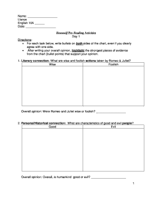 Beowulf Pre-Reading Activities Worksheet