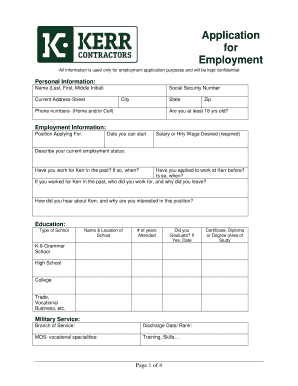 Employment Application Form