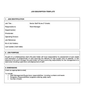 Senior Staff Nurse Job Description Template