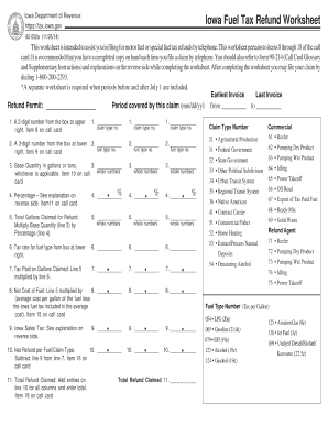 Iowa Fuel Tax Refund Worksheet