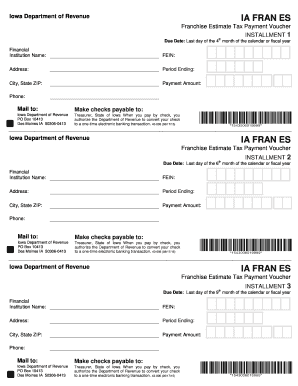 Iowa Franchise Tax Payment Voucher