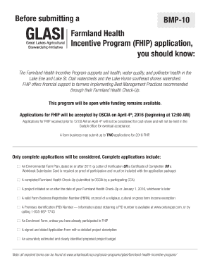 Farmland Health Incentive Program Application