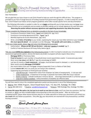 Foreclosure Prevention Intake Packet