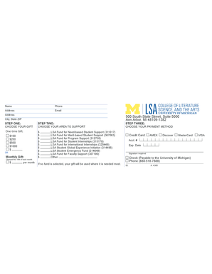 University of Michigan Donation Form
