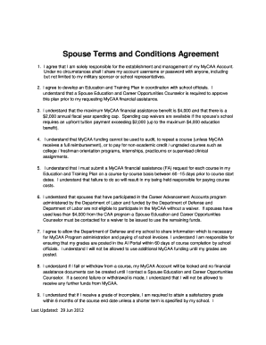 Spouse Terms and Conditions Agreement