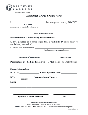 Assessment Scores Release Form