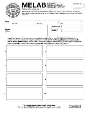 MELAB Score Request Form