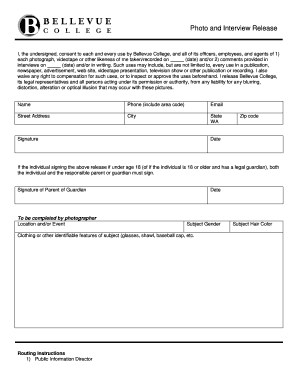 Photo and Interview Release Form
