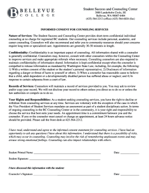 Informed Consent for Counseling Services