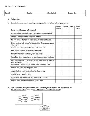 LSC Pre-Test Student Survey