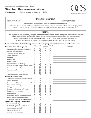 A Teacher Recommendation - Oregon Episcopal School - oes