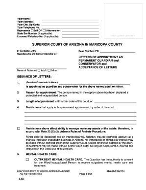 Arizona Permanent Guardian and Conservator Appointment