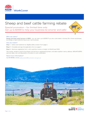 Sheep and Beef Cattle Farming Rebate Application