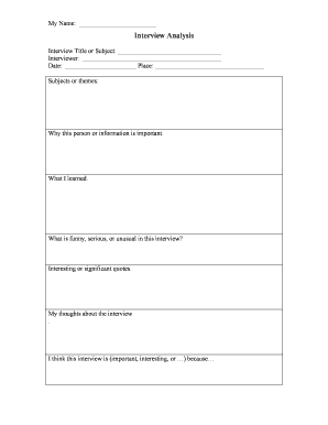 Interview Analysis Form