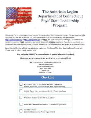 Fillable Online ctlegion Boys State Application - The American Legion ...