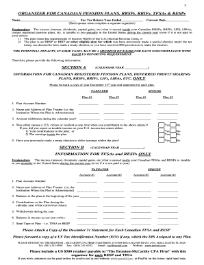 Canadian Pension Plans Organizer