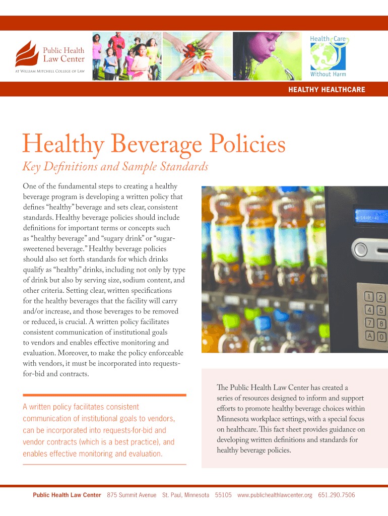 Fillable Online Healthy Beverage Policies Fax Email Print pdfFiller