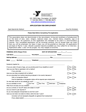 Employment Application 12-26-2011 - Alleghany Highlands YMCA - alleghanyhighlandsymca