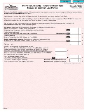 Spouse Common-Law Partner Provincial Amounts Transfer Form