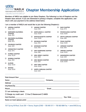 NAELA Chapter Membership Application