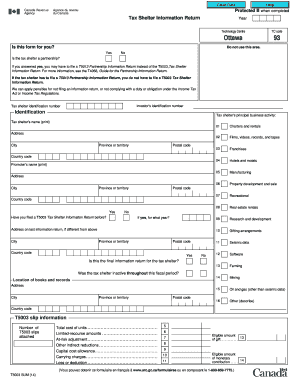 T5003 Tax Shelter Information Return