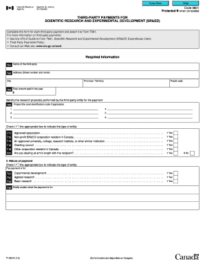 Third-Party Payments for SR&ED Form