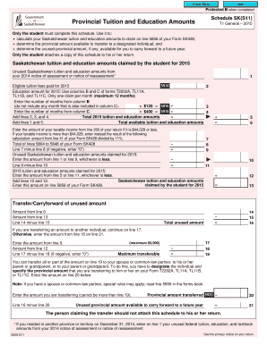 Saskatchewan Tuition and Education Amounts Form