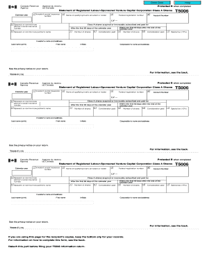 T5006 Statement of Registered Labour-Sponsored Venture Capital Corporation Class A Shares