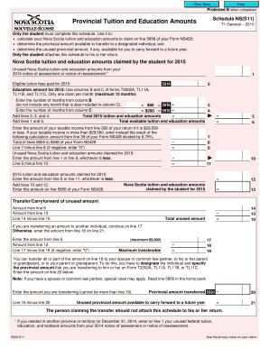 Nova Scotia Tuition and Education Amounts Schedule