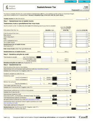 Saskatchewan Tax T3SK Form 2015