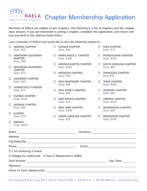 NAELA Chapter Membership Application