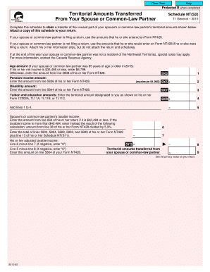 Schedule NT(S2) - Territorial Amounts Transferred
