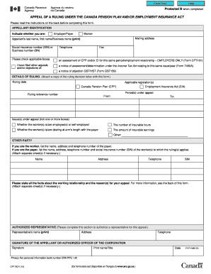 Appeal of a Ruling Under Canada Pension Plan and/or Employment Insurance Act