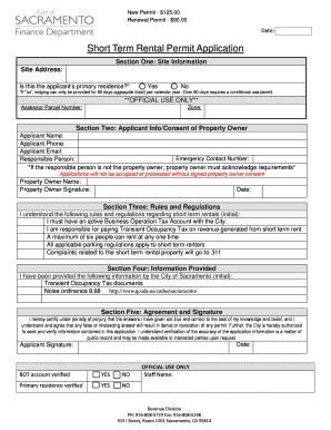 Short Term Rental Permit Application