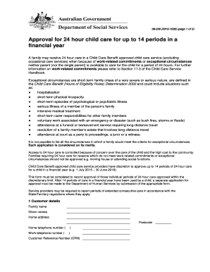 24 Hour Child Care Approval Form