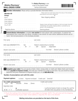 Medco Pharmacy Mail-Order Form