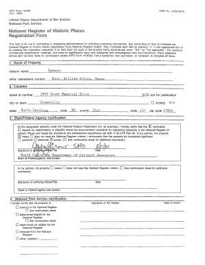 National Register of Historic Places Nomination Form