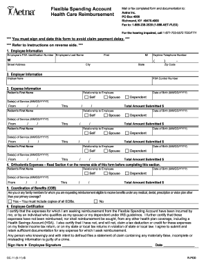 Aetna Flexible Spending Account Health Care Reimbursement Form