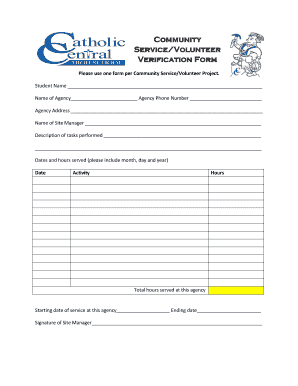 Community Service Verification Form