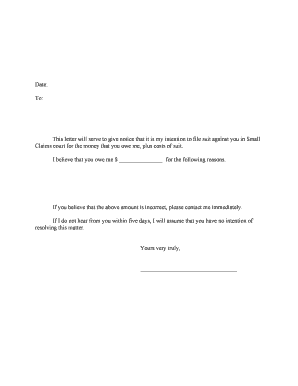 Notice of Intent to Sue