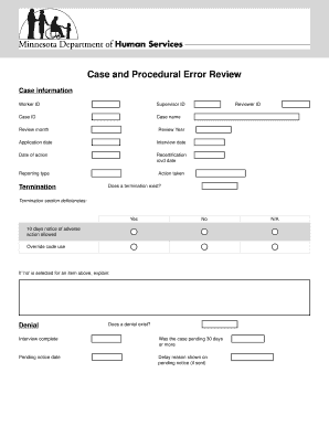 Case and Procedural Error Review Form
