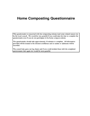 Home Composting Questionnaire