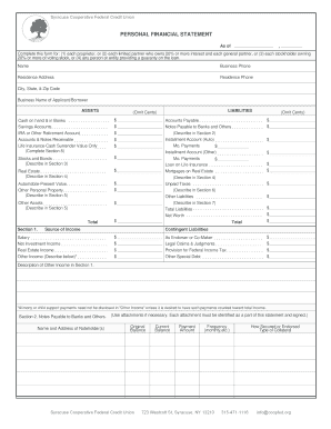 Personal Financial Statement