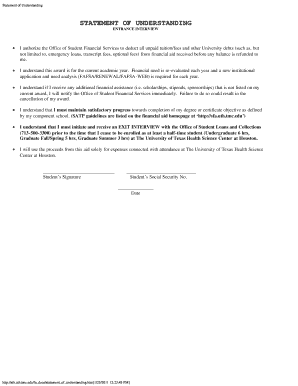 Statement of Understanding for Financial Aid