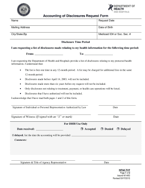 HIPAA Disclosure Request Form
